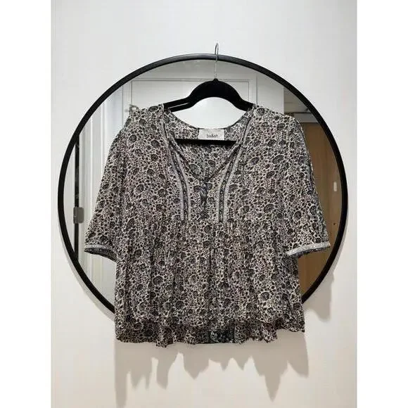 BA&SH Tobias Floral Tie-Neck Top Size 0 / XS – Boho Flowy Festival Blouse - Picture 6 of 8